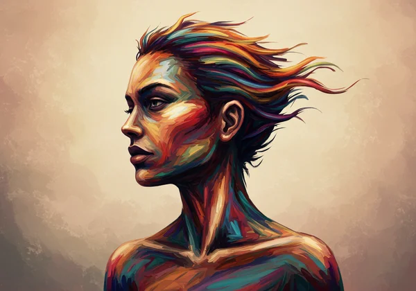 An individual creatively expressing unique self-identity