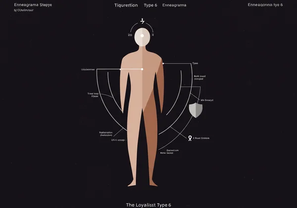 An Enneagram Type 6 Loyalist embodying security and vigilance